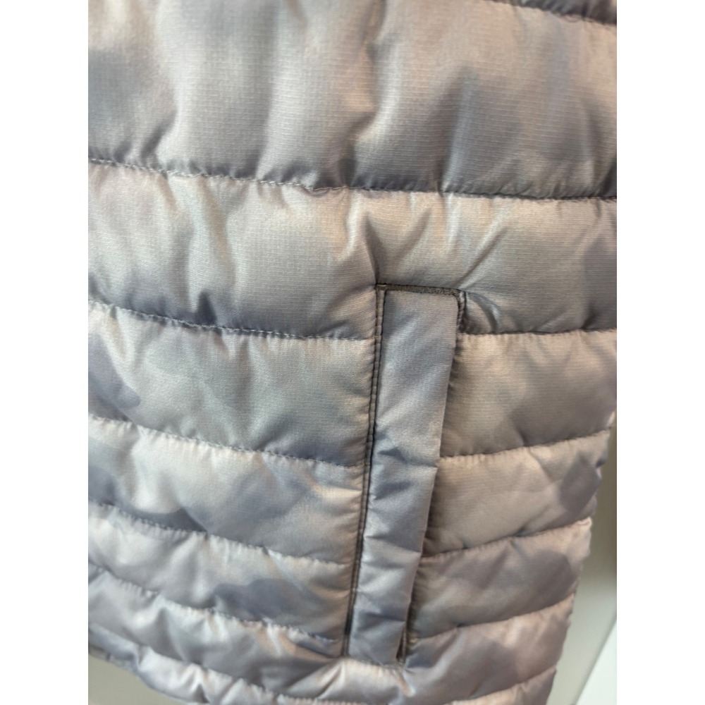 Gap ColdControl Gray Camo Puffer Vest Womens‎ Large Water Resistant Ripstop Zip - Picture 4 of 5